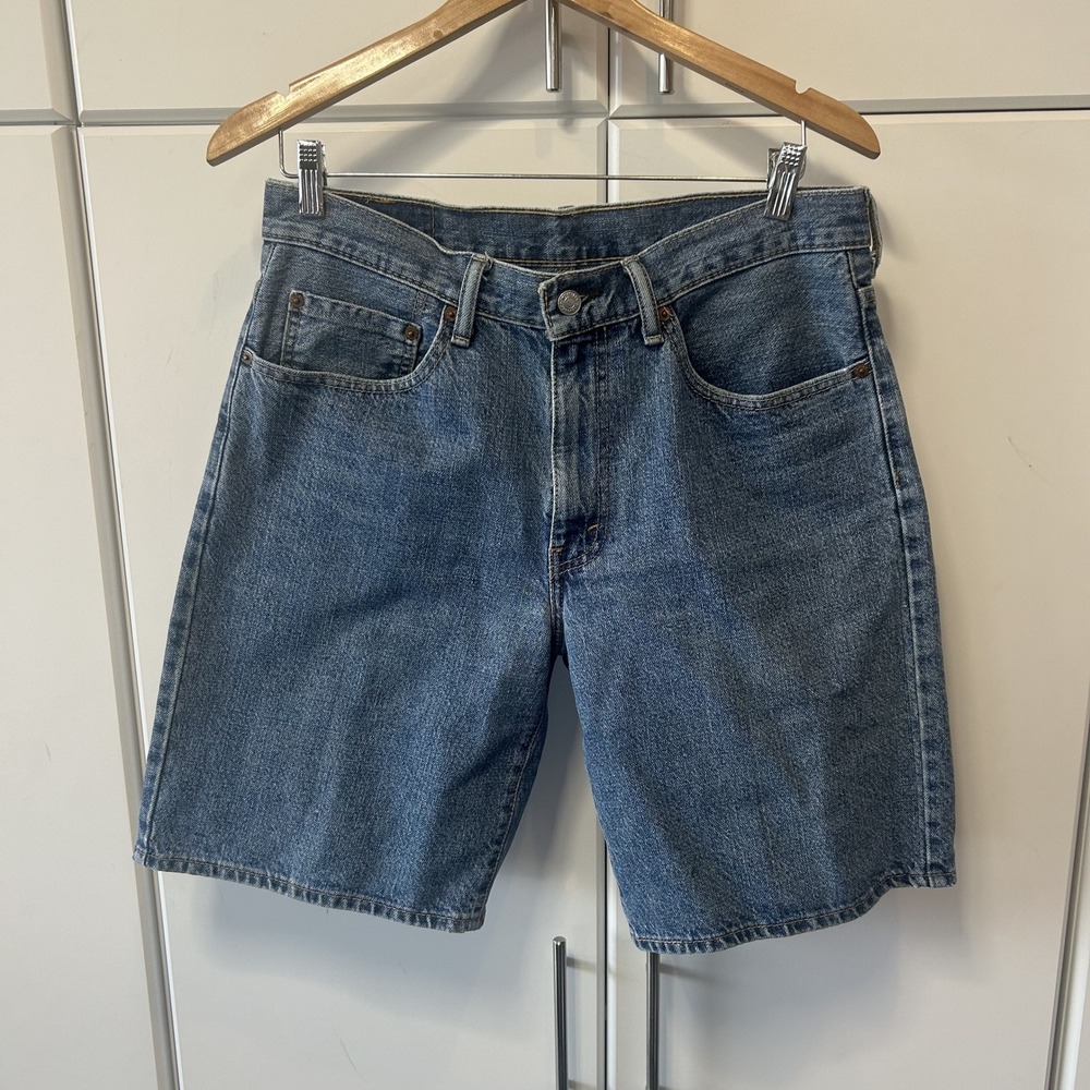 Levis 550 Relaxed Fit Denim Shorts Mens W33 Medium Wash Blue Jean Shorts